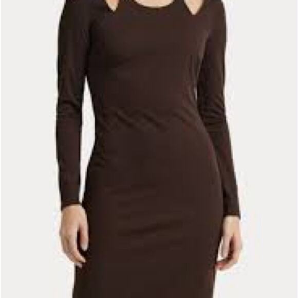 Ralph Lauren Chain-Trim Cutout Jersey Dress Women size 4 - Picture 4 of 11